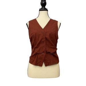 Cotton blend rust brown vest/top EUC S/M